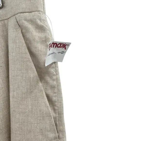 Abercrombie & Fitch Sloane Trouser Pants Linen Blend Khaki Tan Beige Size 34 18R - Picture 10 of 14